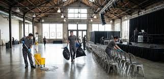 Post-event venue cleaning crew at work for BTA Services